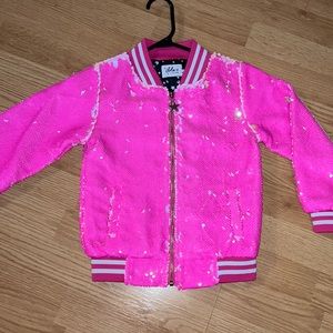 Lola and the boys: pink sequin bomber jacket